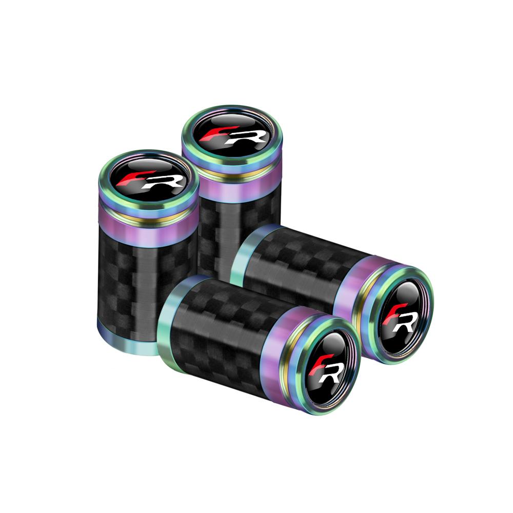 ydsh2 4Pcs Car Accessories Wheel Tire Valve Caps Stem Cover Badge For Seat Ateca Formentor Cupra Ateca Ibiza Leon FR Cordoba E-Racer