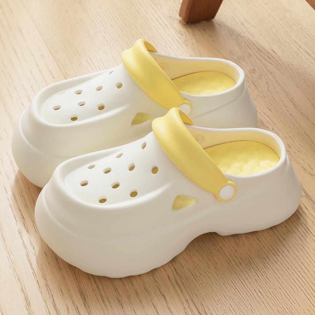 Платформа Женские Сабо Обувь Летние Пляжные Сандалии на Толстой Подошве Модные Удобные Сабо Для Дома и Улицы Женские Обувь с Отверстиями