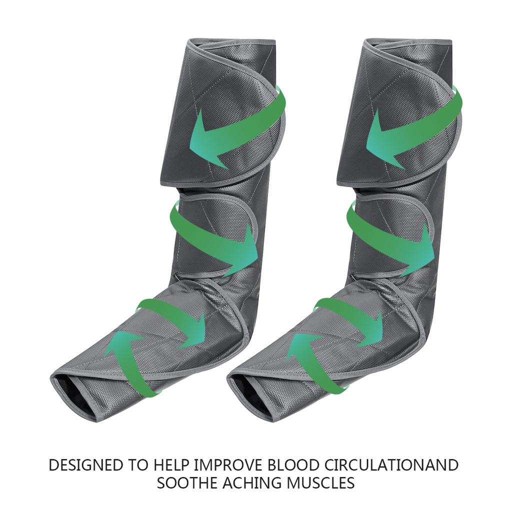 Электрический массажер для ног с воздушной компрессией 24 Вт с подогревом для стоп, икр и бедер, для улучшения кровообращения, с ручным контроллером, массажные сапоги с обхватом 360°