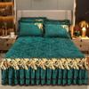 Роскошное зимнее покрывало в стиле юбки на кровать, толстое стеганое хлопковое покрывало в европейском стиле, золотое кружево, новый наматрасник
