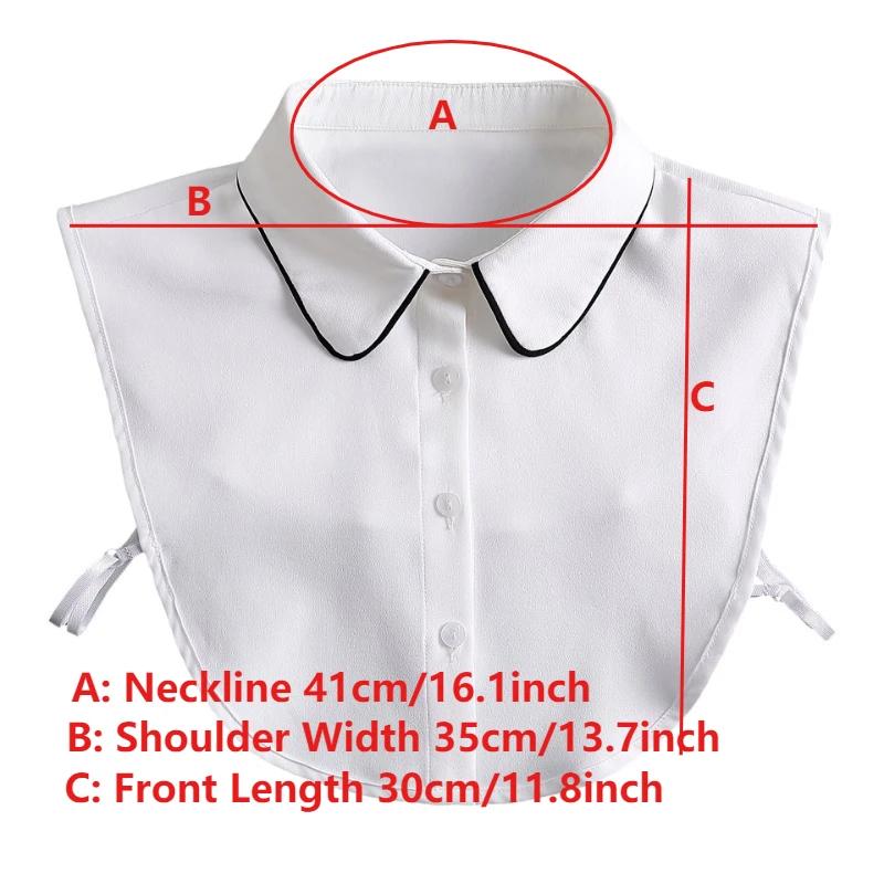 Women Fake Collar Blouse Sweater Lapel Detachable Collars For Women False Collars White Button Down Half Shirt Accessories
