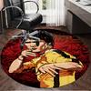 Dynamic Bruce-Lee Pose Round Rug for Livingroom,Bedroom, Palyroom, Chair Rug, Area rug, Circle Carpet, Large Size Fan Christmas gift