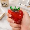 Decompression Toy Clear Strawberry Stress Ball Toy, Giant Red Pink Squeeze Kids Relief for Relieve Stress, Fake Fruit Sensory Fidget Gadget