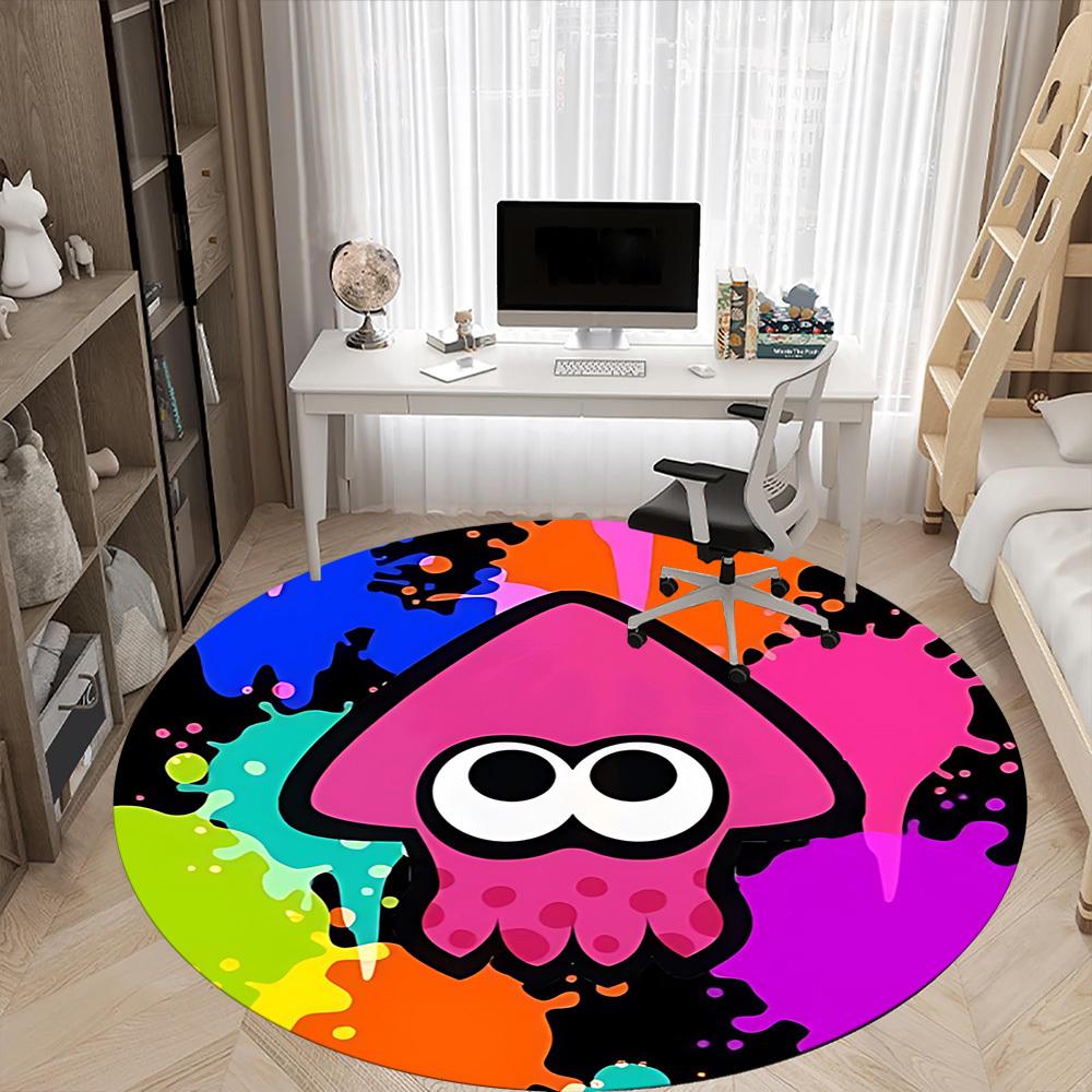 1pc Splatoon? Office Round Area Rug, Under Office Chairs Bedroom Living Room Home Decor, Room Decoa1016187