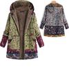 Женская толстая композитная плюшевая куртка с длинным рукавом и винтажным цветочным принтом, плюс размер, куртка с капюшоном