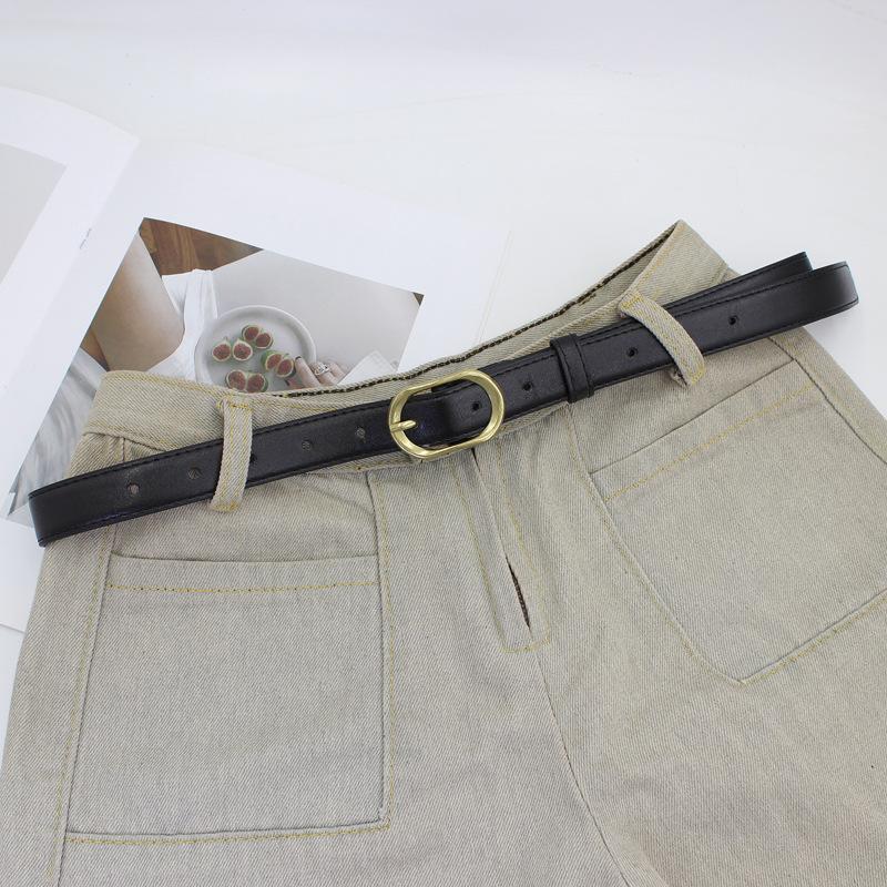 Женский овальный джинсовый ремень с японской пряжкой, декоративный тонкий ремень, 5 цветов