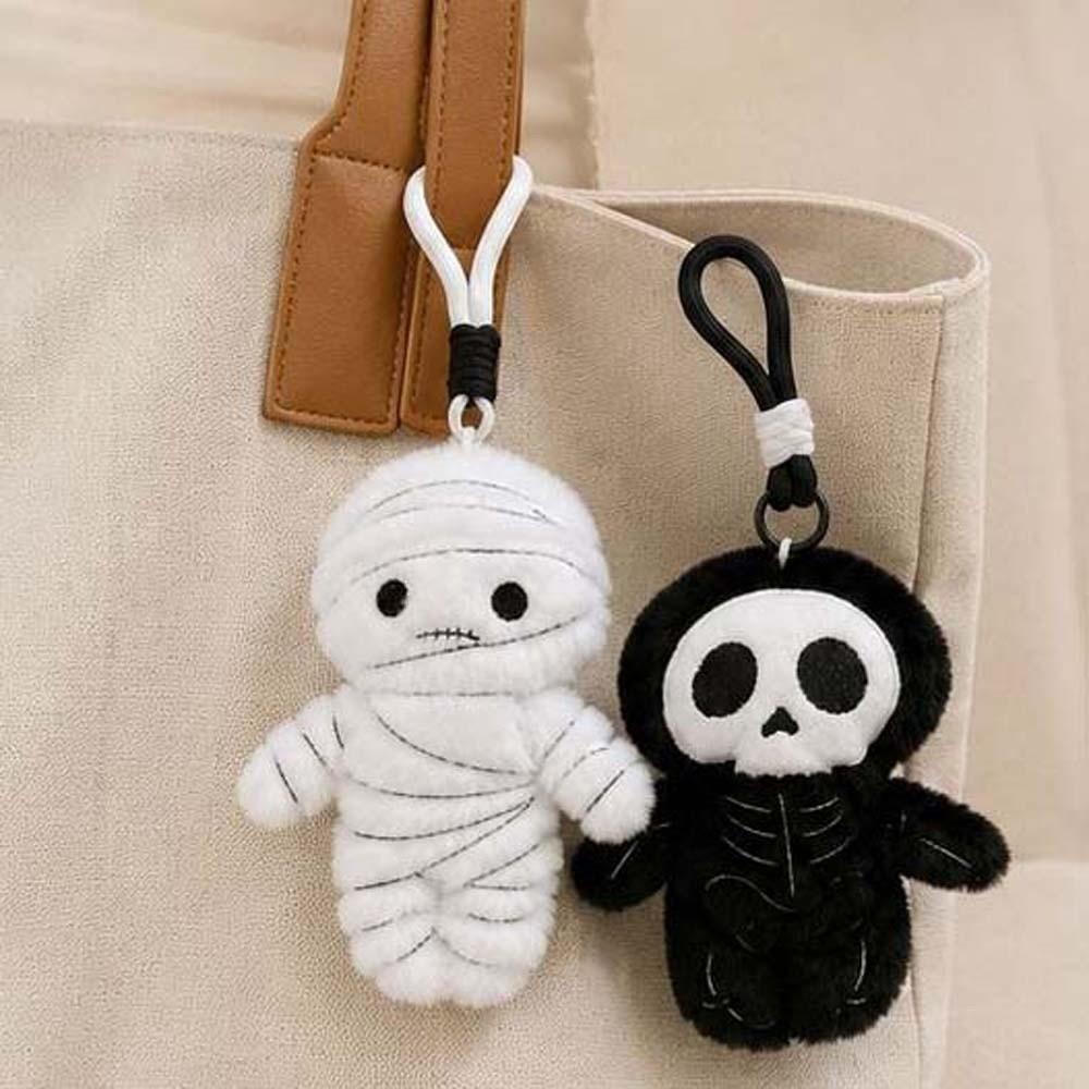 Lightweight Mummy Plush Key Chain Compact Size Skull Bag Pendant Halloween Stuffed Doll Tote Bag