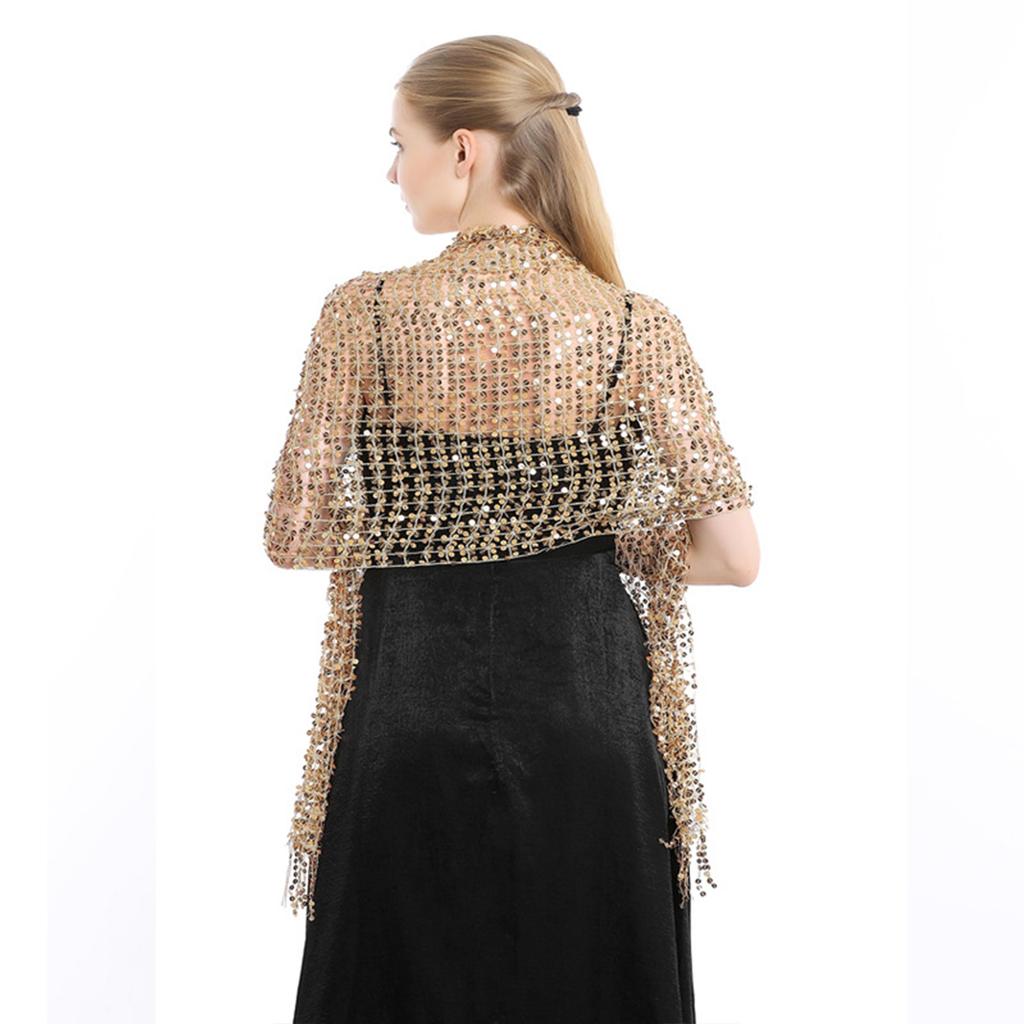 Fashion Summer Wedding Party Shawl for Woman Tassels Trim Wrap Casual Shawls with Shinning Sequins Female Supplies