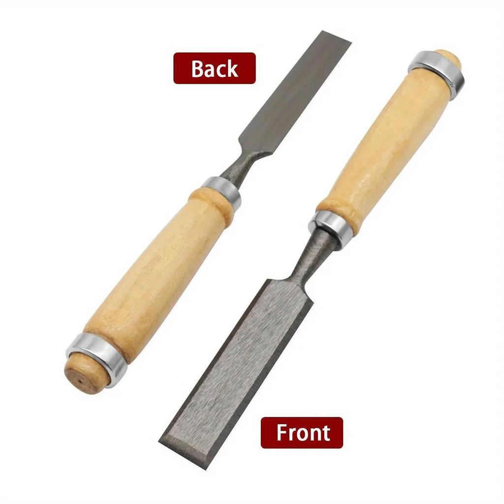 4Pcs Wood Carving Chisels Set Professional for Woodworking 6/12/18/24mm Comfortable Beech Handle Wood Chisel with Wood Handles