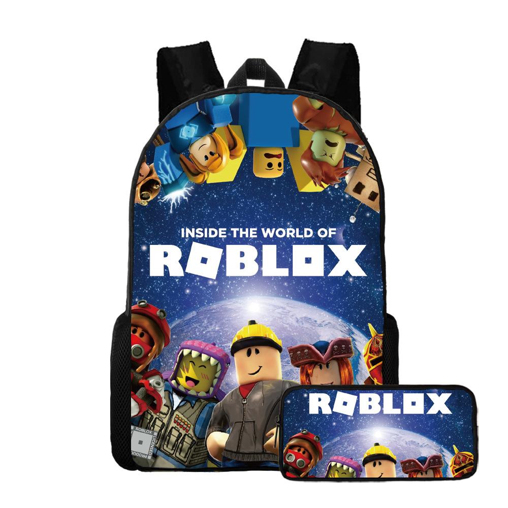 Двухсекционный набор Roblox, Школьная сумка для начальной и средней школы, Детский рюкзак, Рюкзак с мультяшным персонажем.