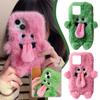Плюшевый чехол для мобильного телефона с забавным торчащим языком, зимний теплый пушистый чехол для телефона, рождественский чехол для телефона с милыми монстрами для IPhone14