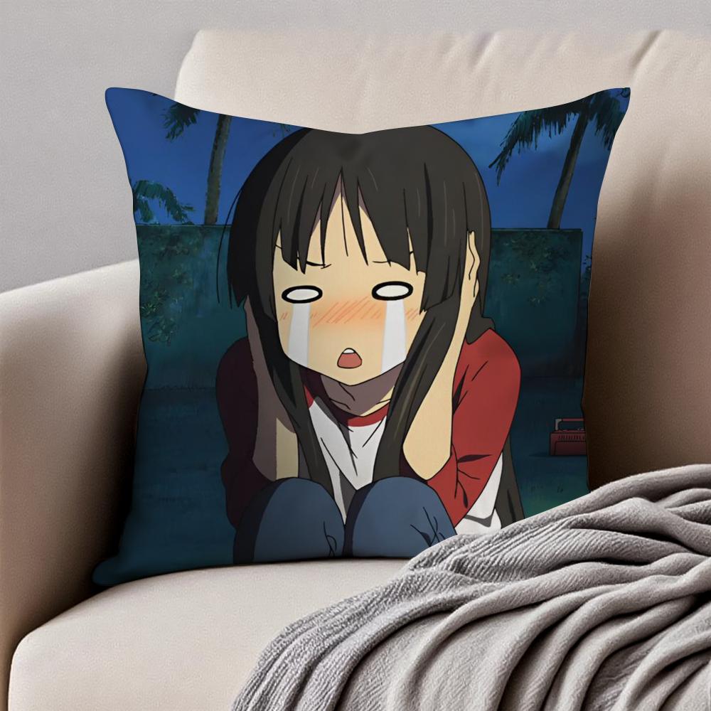 Смешная японская аниме-подушка Azumanga Daioh Наволочка Пылезащитная Невидимая молния Короткий плюш Подушка для дивана
