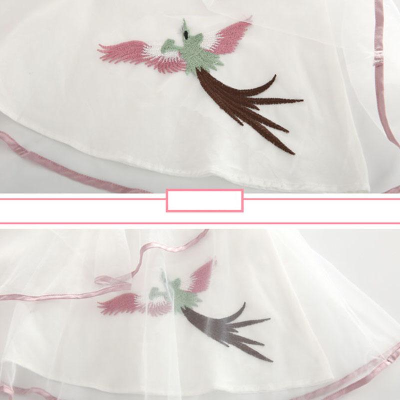 Платье для девочек, темпераментный Cheongsam, сетчатая юбка принцессы, детский жилет в китайском стиле, юбка трапециевидной формы без рукавов с круглым вырезом