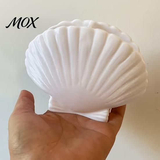 Bathroom Toothbrush Holder Shell Shape for Countertop, 2 Compartments Waterproof No Drill Toiletry Desktop Organizer, Ocean Style & Toothpaste Storage
