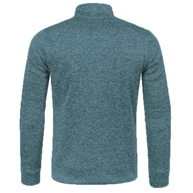Men's Autumn/Winter Zipper Collar Knitted Sleeve Sweater Jacket - Trendy Large Size Velvet Top