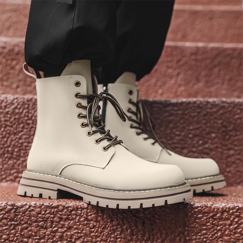 Men's shoes high-top Martin boots men's autumn retro tooling shoes British platform trendy big yellow boots 3309-J