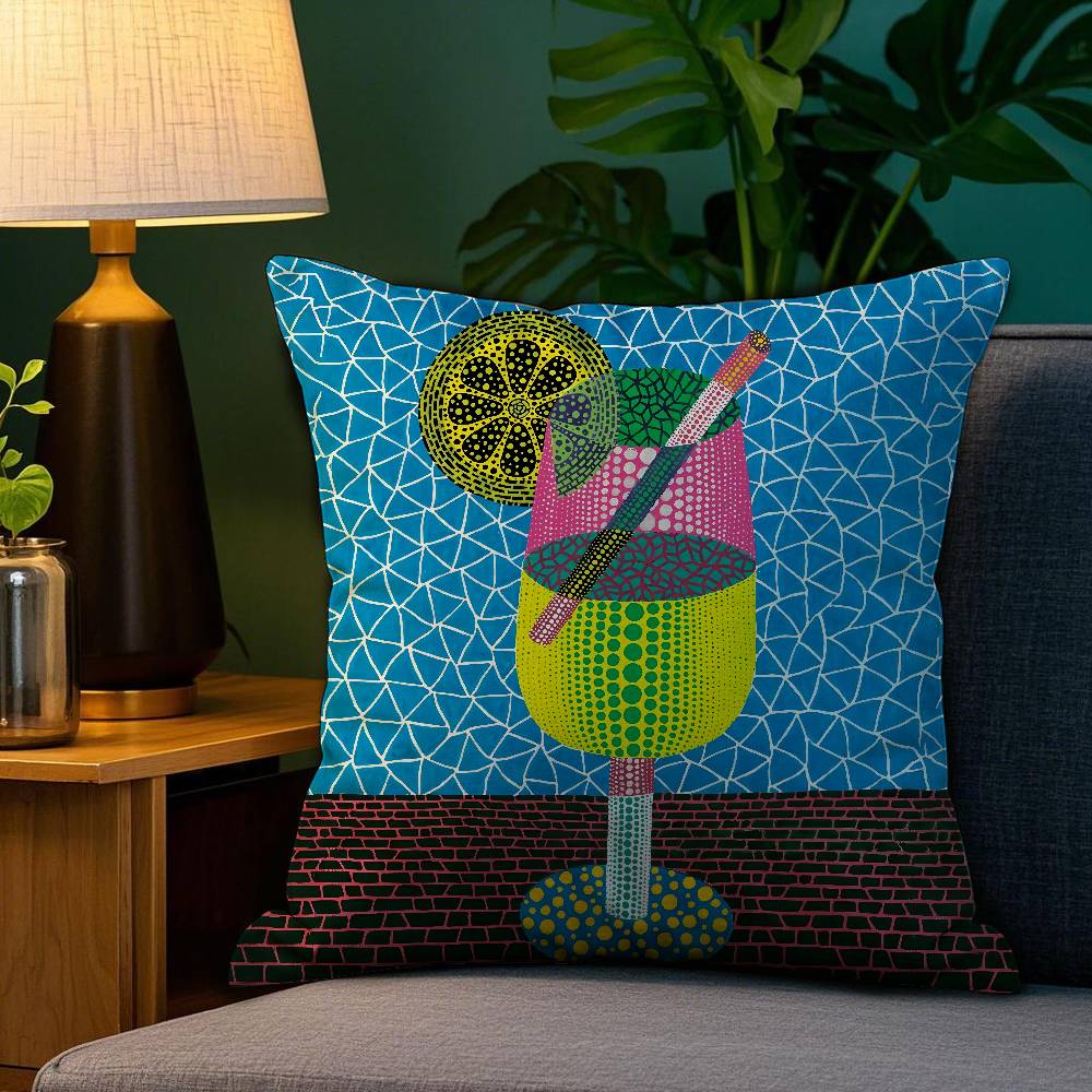 Yayoi Kusama Abstract Art Pumpkin Pillow Case Sofa Living Room Bedroom Double-sided Printing Square Cushion Nap Time Pillow Case