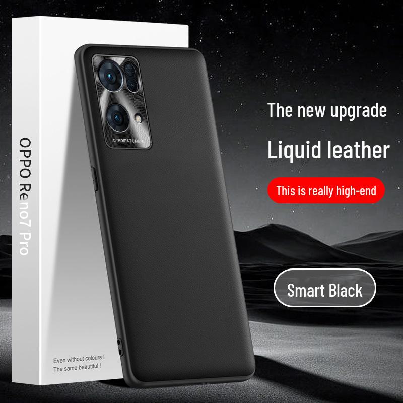 Защитный чехол из жидкой кожи для Oppo Reno7 Pro с защитой от падений и грязи. Поставляется как единое целое.