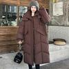 Женский зимний новый модный утепленный свободный теплый хлопковый длинный стеганый пальто с капюшоном выше колена