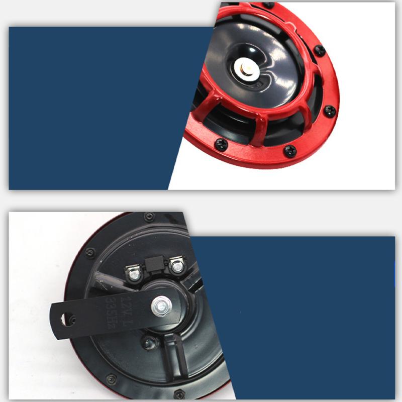 2 шт., автомобильный звуковой сигнал, 12 В, дисковый электрический воздушный звуковой сигнал, комплект 125 мм, двойной тон, супер громкая сигнализация, водонепроницаемый аксессуар для мотоцикла и грузовика