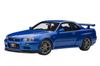 AUTOart 1/18 Scale Nissan Skyline GT-R (R34) V-Spec II Bayside Blue Finished Model 77408