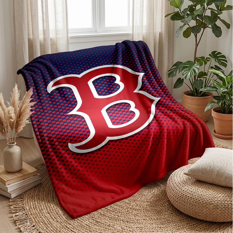 Boston Red Sox Flannel Fleece Blanket Cozy Warm Throw Blanket For Couch Bed Travel All Season Use