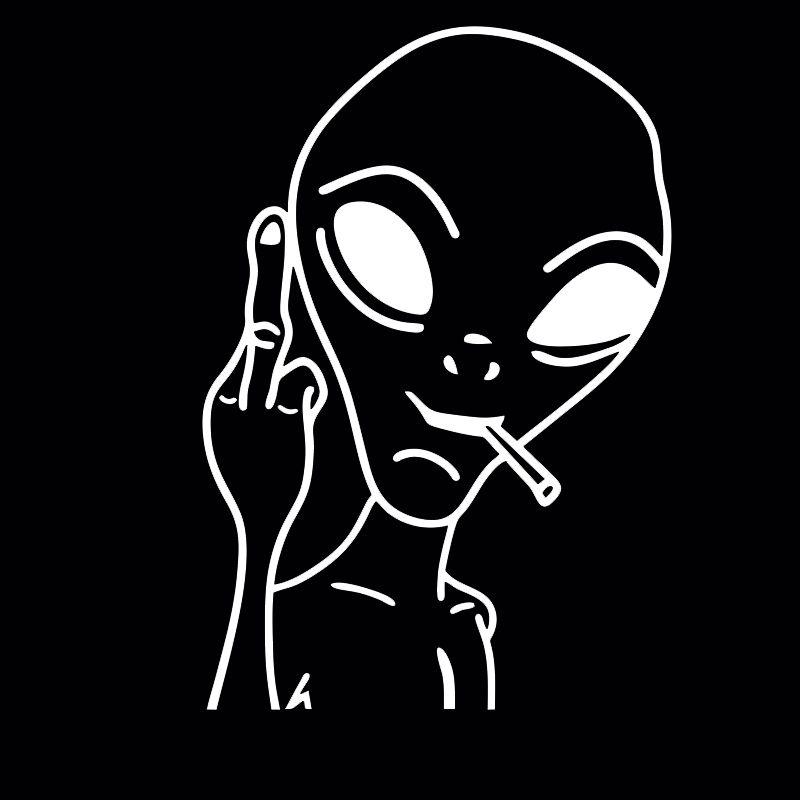 HungMieh Car Stickers Funny Alien Personality Ufo Decals Laser Vinyl Sticker Car 3D Car Styling Decoration 10.3X15cm