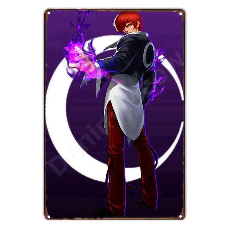 Аниме The King Of Fighters Винтажная Металлическая Табличка, Постер Настенного Искусства, Файтинги, Ретро Табличка для Бара, Клуба, Мужской Пещеры, Домашний Декор Стен