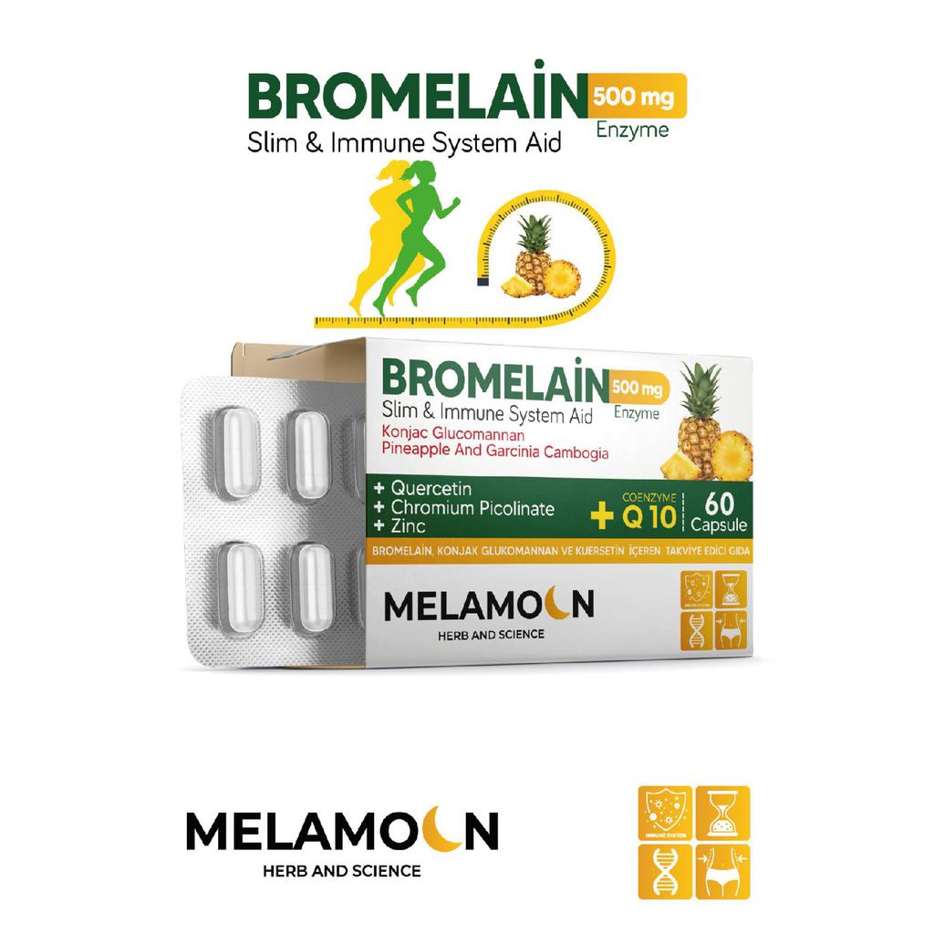 Бромелайн 500 мг и конжак глюкоманнан 250 мг-коэнзим(кофермент) Пиколинат хрома Q10, 60 капсул