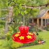 Hummingbird Feeder Leak-proof Design Dish Feeder with 6 Flower-Shaped Feeding Mouths Easy Refill Hummingbird Feeder