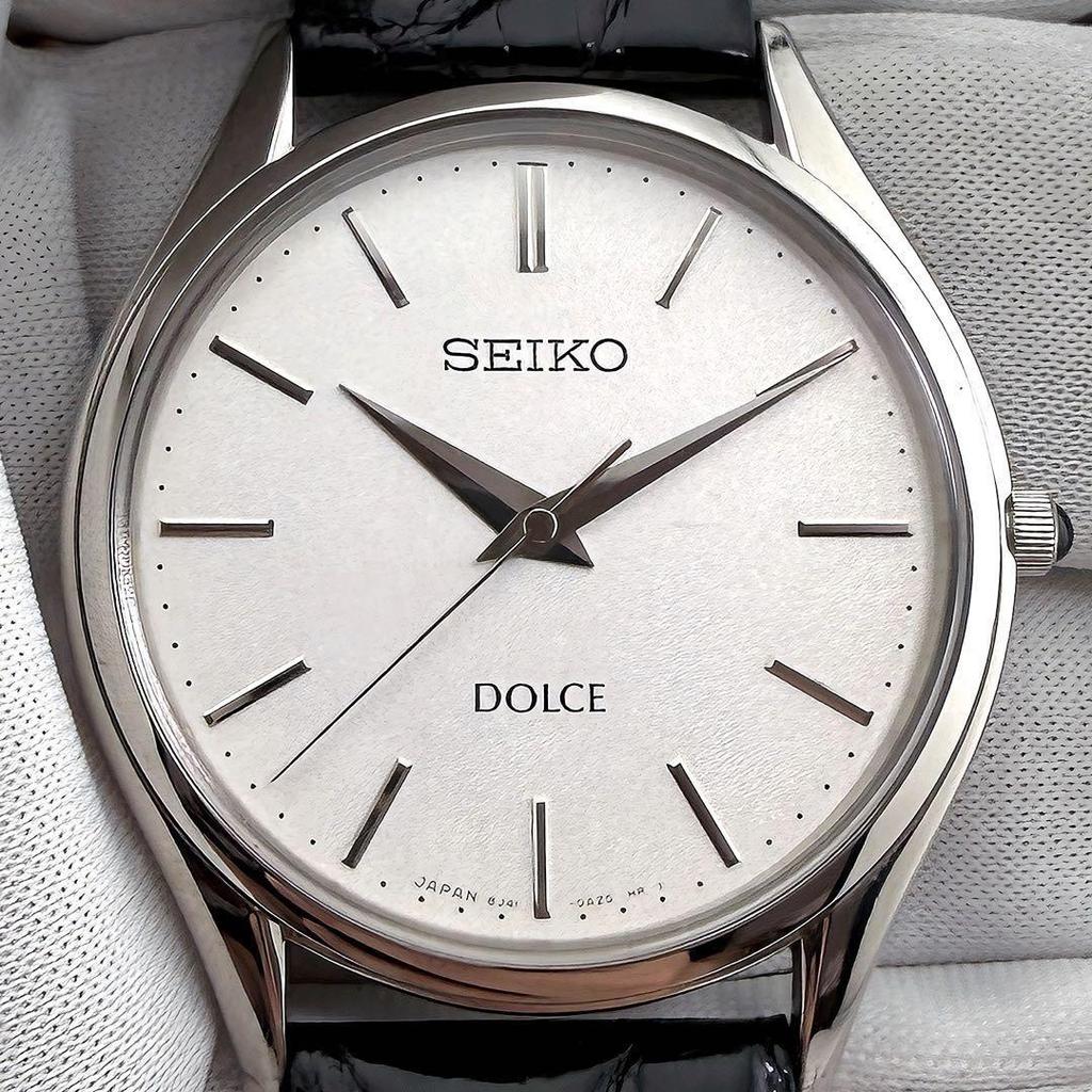 SEIKO Dolce Кварцевые Серебристые Тонкие [Отличное Состояние/Рабочие] 8J41-0AJ1 Часы, Циферблат, Ремешок, Пряжка, Дизайн, Мужские/Женские/Унисекс