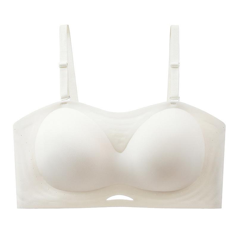 tube top strapless underwear women gather non-slip, anti-drop shoulder lift, anti-drop small chest, sub-breasts, seamless back bra