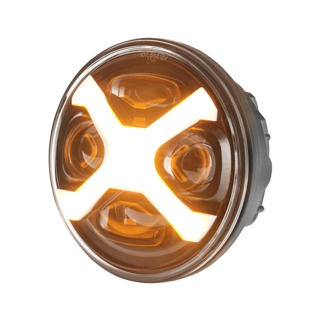 Vancroser Cross Cub CC110 Светодиодная фара для мотоцикла с ДХО, переключение ближнего/дальнего света, 12 В/24 В, водонепроницаемость IP68, тип X, совместима с Honda Cross