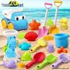 Kids' Outdoor Sand and Water Play Set with Beach Toys, Molds, Shovels, and Hourglass Tools