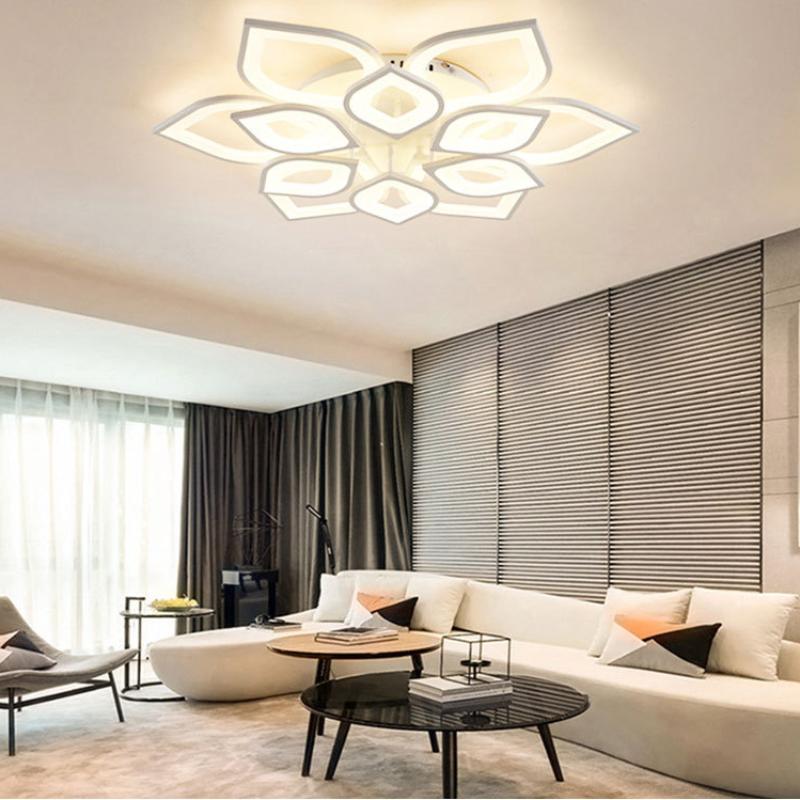 Современные люстры, светодиодные простые цветочные узоры для спальни, столовой, акриловый потолочный светильник, домашние светильники