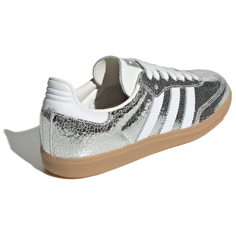 adidas Samba OG Cracked Metallic Pack - Серебристые Женские Кроссовки Серебристо-Металлик Обувь-Белый Основной-Белый JR0035