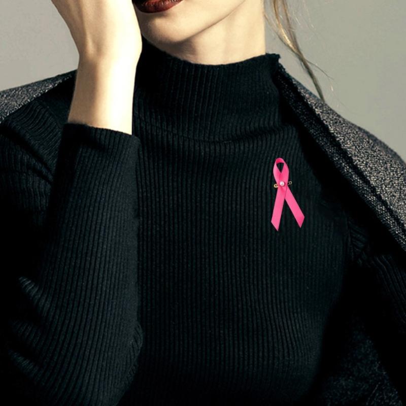 Набор из 200 брошей-булавок с лентами, красивые дизайны, розовая лента, эмалевая булавка, значки для информирования о здоровье и осведомленности о раке молочной железы