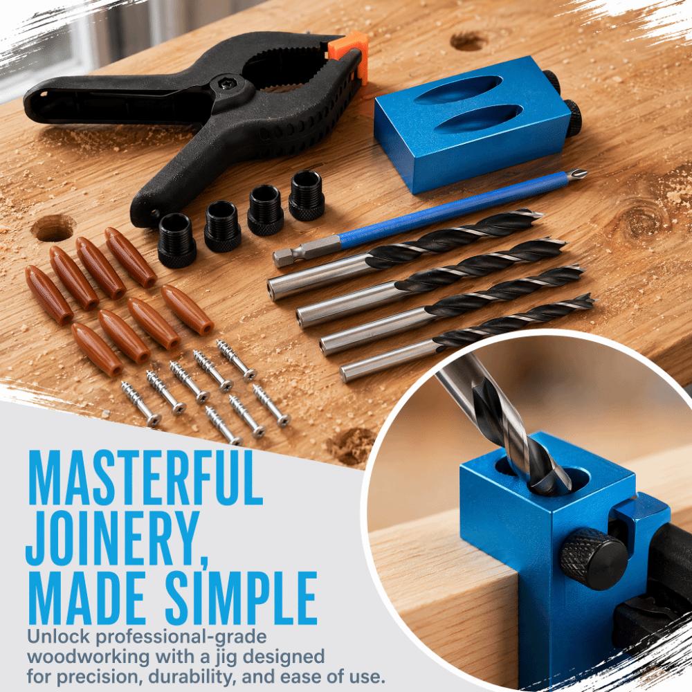 34pcs 15° Drilling Angle Pocket Hole Jig Kit Inclined Hole Fixture Dowel Joinery Kit For Carpenters