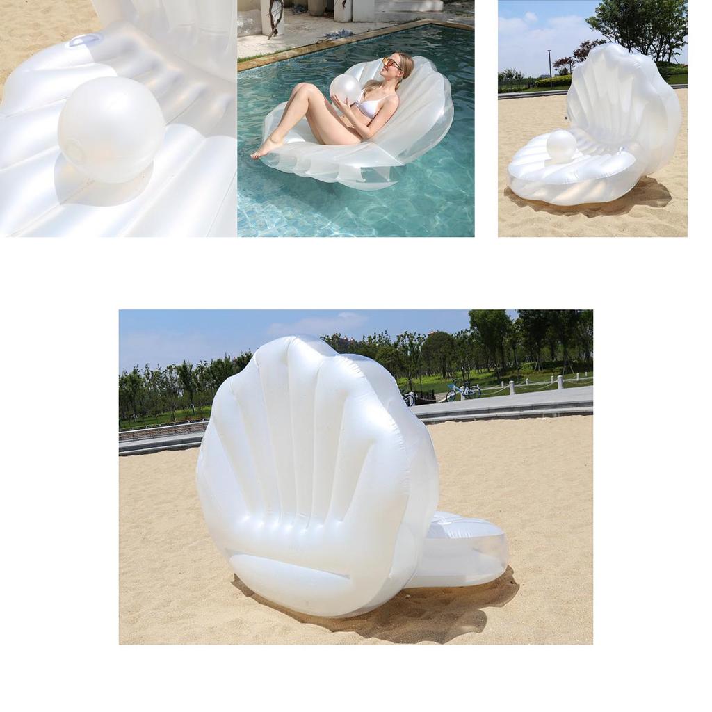 Белая жемчужина русалка водный плавающий матрас взрослый шезлонг из ракушки ПВХ материал