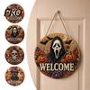Ghost Welcome Sign Kit Halloween Faux Pearl Door Kit, Skull Skeleton Cat Decorative Painting Crafts Handmade Arts for Wall Decoration