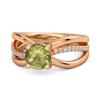Peridot Infinity Pavé Split Band Ring - Sterling Silver Rose Gold Vermeil
