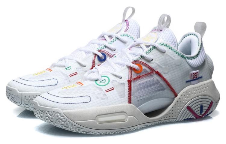 Li Ning All City 9 V1.5 Износостойкие Дышащие Низкие Баскетбольные Кроссовки Мужские Белые ABAT121-1