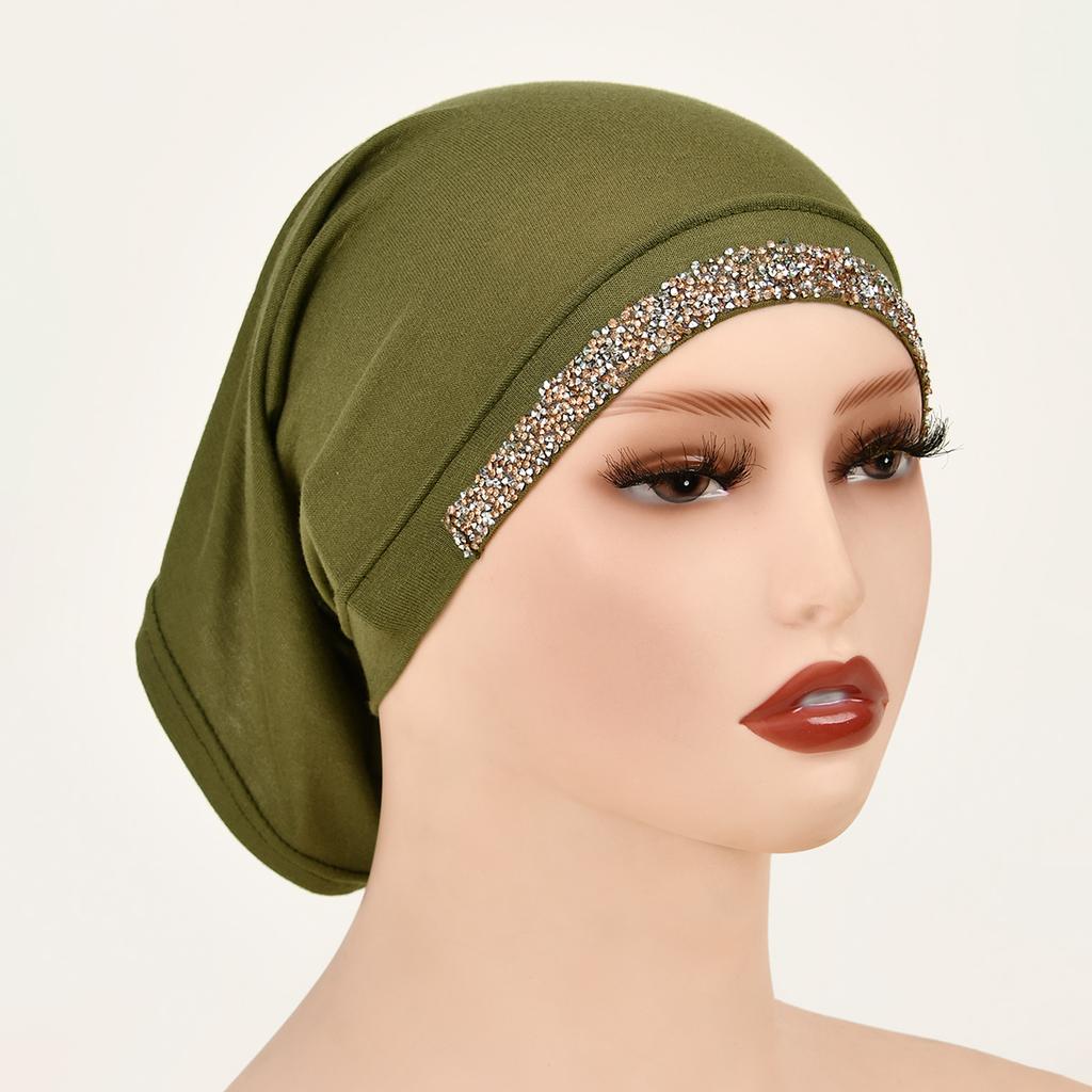 Модал Хлопок Ромбы Подшлемник Эластичный Хиджаб Простой Мягкий Капот Мусульманские Женщины Эластичный Внутренний Хиджаб Тюрбан Ислам Подшлемник