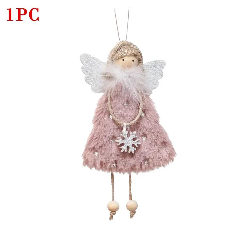 2025 Рождественская елка Подвесные украшения Плюшевые куклы-ангелы Украшения Рождественский ангел Девочка Навидад Подарки на Новый год