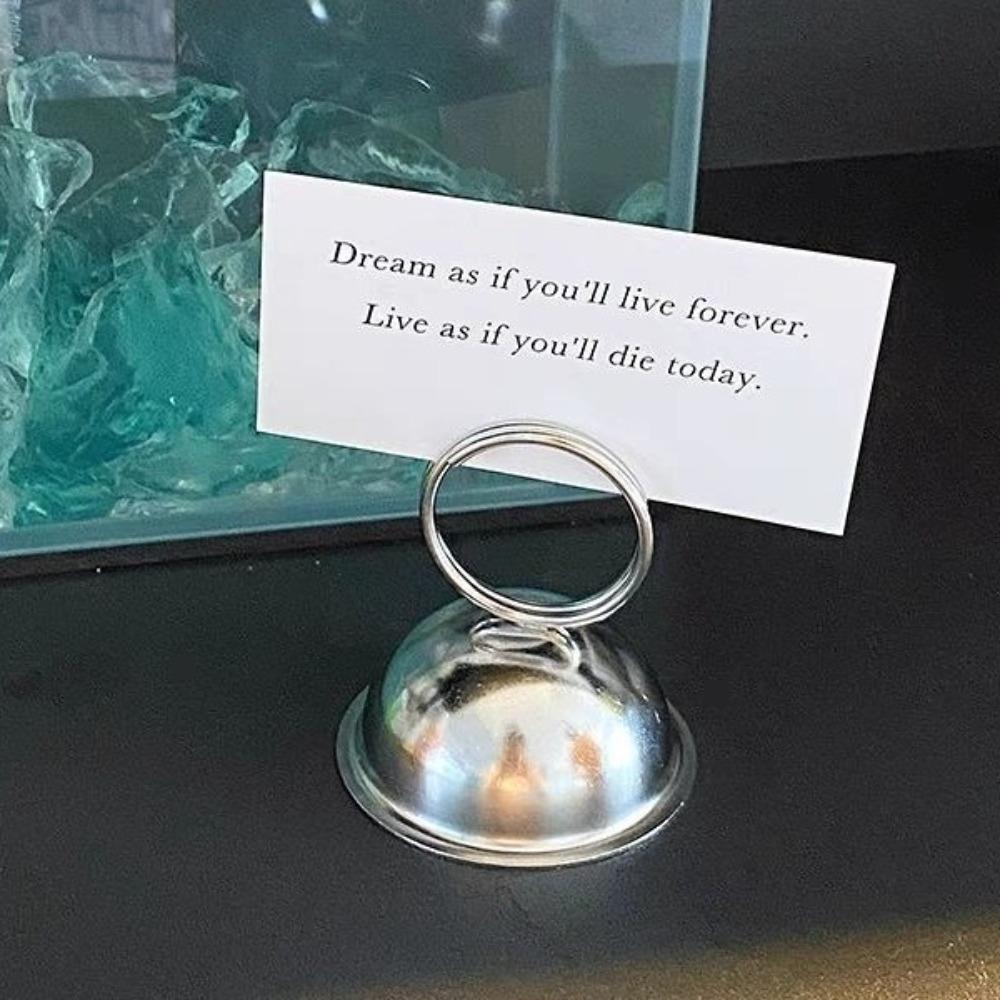 3 шт. Серебристый Держатель для карт из нержавеющей стали Устойчивое основание Многофункциональные металлические зажимы для заметок Минималистичный дизайн Настольный держатель для карточек