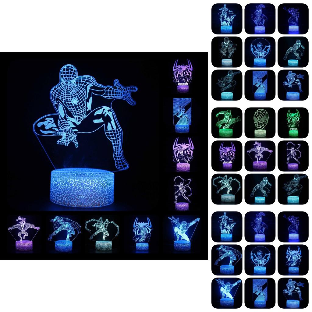 Spider-man 3d Led Night Light Modern Home Bedroom Decoration With Remote Control