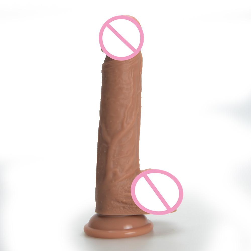 Duen Liquid Silicone Real Muscle Master Simulation Penis Sucker Dildos Женская мастурбация Пенис Секс-продукт