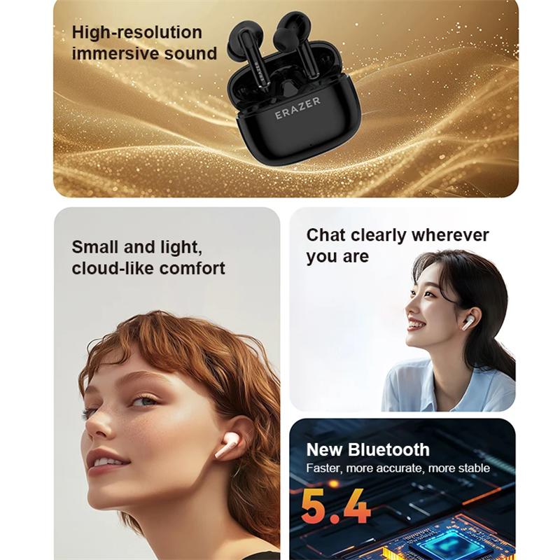 Lenovo Беспроводные наушники TWS ERAZER XT69 Pro для игр с низкой задержкой Bluetooth 5.4 шумоподавление спортивные водонепроницаемые наушники-вкладыши