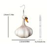 Unique and Stylish Duck Dangle Earrings Fun Garlic Shaped Duck Pendant Earrings Dainty Dangle Ear Hook Accessory