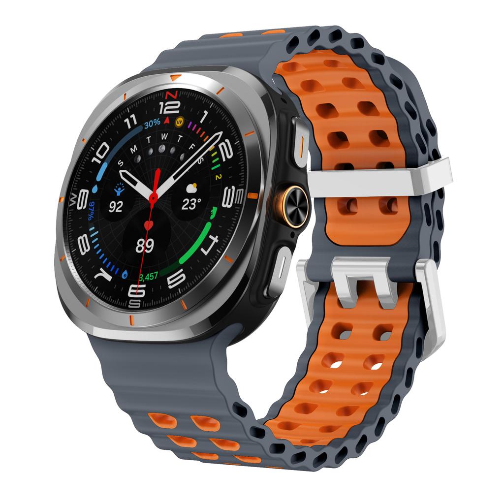 Морской ремешок для Samsung Galaxy Watch ultra Ремешок 47 мм Аксессуары Двухцветный Спортивный силиконовый Браслет Galaxy Watch 7 ultra Ремешки